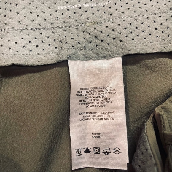 MOUNTAIN HARDWEAR Women's Yuma II Convertible Pant Olive Size 14 - Picture 4 of 4